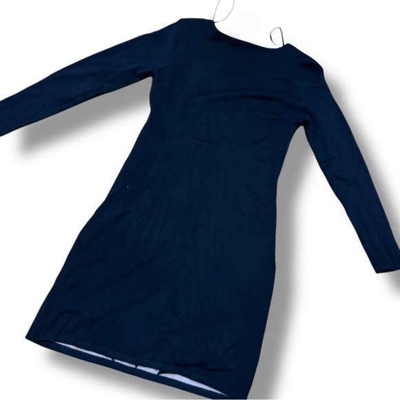 NWT Young Threads New York City Taupe Black Geometric Mini Sweater Dress Medium - Picture 2 of 10